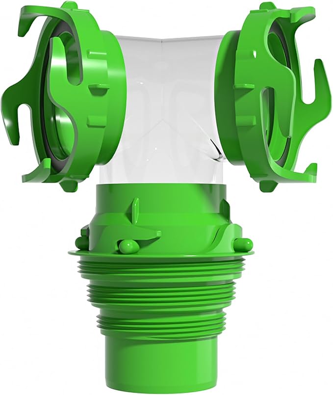 6-in-1 - RV Wye Sewer Hose Fitting and Built-in Gasket Odor - Allows for 2 Camper Sewer Hoses to Connect to the Same Dump Station (Wye -Elbow Adapter)