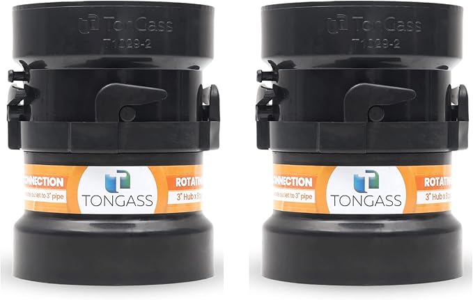 2 x Combo Pack RV Sewer Hose Fitting Adapter - PVC Connection & Termination Adapter - 3" Hub x Bayonet Hooks