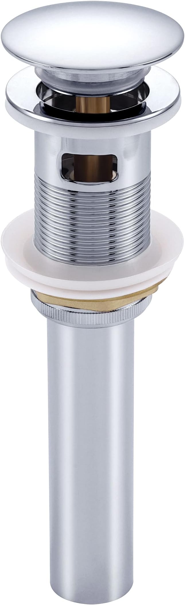 KES Bathroom Sink Drain Pop Up Drain with Overflow, Sink Stopper All Metal Rustproof Polished Chrome, Brass and SUS304 Stainless Steel, S2008S62A-CH