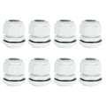 MECCANIXITY 8 Pcs PG21 Cable Gland, 13-18mm Wire Hole Strain Relief Joint for Cable Fixing, Wiring, Repairing, Gland Replacement, Electrical Appliances, White