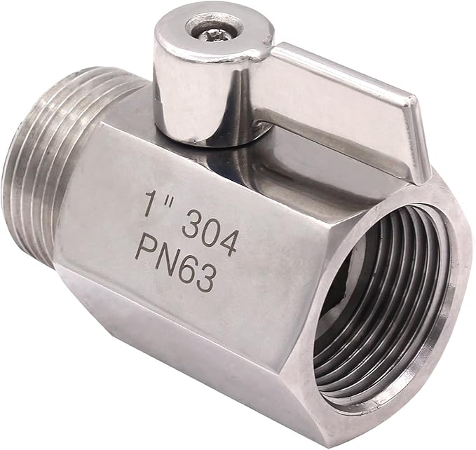DERNORD 1 inch Stainless Mini Ball Valve NPT Female x Male Thread SUS304