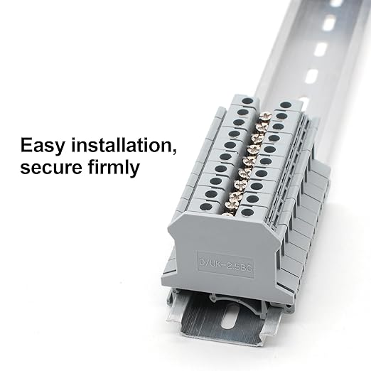 20Pcs D/UK-2.5BG End Cover for DIN Rail Mounted Terminal Block, PA6 Rail Mounted Terminal Block End Cover