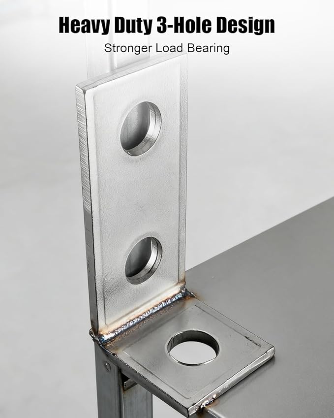 3 Hole L Shaped Fitting Bracket Corner Brace Fit for 1/2" Bolt in 1-5/8" Strut Channel, 12 Pcs 90 Degree Metal Framing Connector