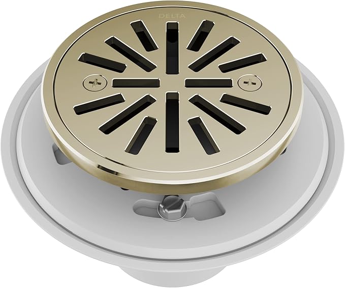 Delta Faucet 4 Inch Tile-In Round Shower Floor Drain Polished Nickel, Shower Drain Kit, Round Shower Drain, Chrome Shower Drain, Shower Floor Drain, Polished Nickel DT061411-PN
