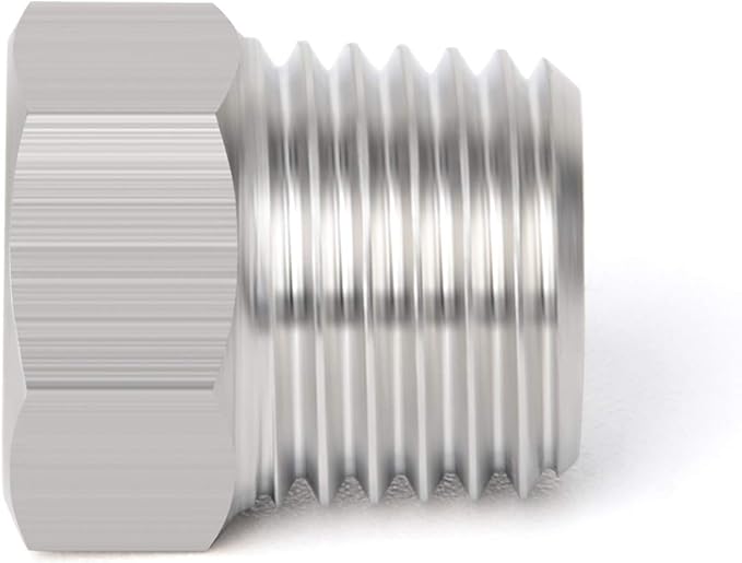 TAISHER 5PCS Stainless Steel Outer Hex Thread Socket Pipe Plug Fitting 1/2" NPT Male