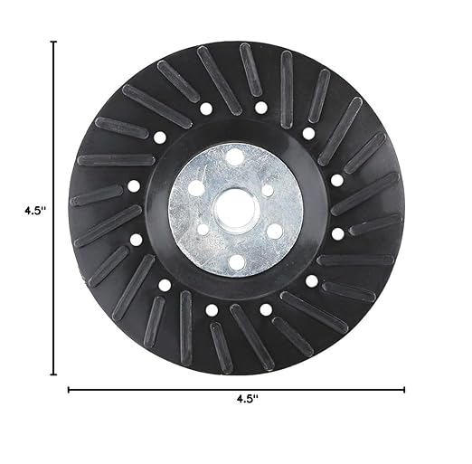 BHA Angle Grinder Ribbed Backing Pad for Resin Fiber Disc, 4.5" x 5/8"-11