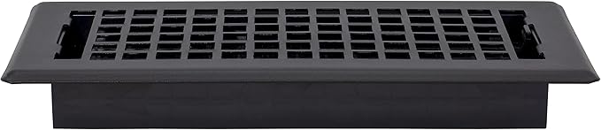 Decor Grates (4-Pack) LTH410-BLK Lattice Floor Register, 4x10 Inches, Textured Black Finish