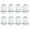 MECCANIXITY 8 Pcs PG13.5 Cable Gland, 6-12mm Wire Hole Strain Relief Joint for Cable Fixing, Wiring, Repairing, Gland Replacement, Electrical Appliances, White