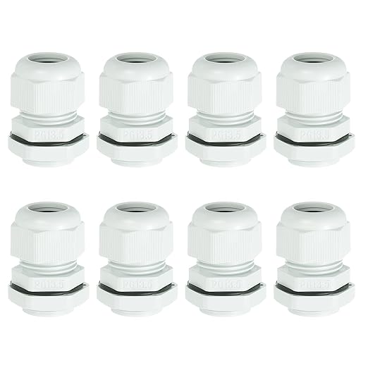 MECCANIXITY 8 Pcs PG13.5 Cable Gland, 6-12mm Wire Hole Strain Relief Joint for Cable Fixing, Wiring, Repairing, Gland Replacement, Electrical Appliances, White