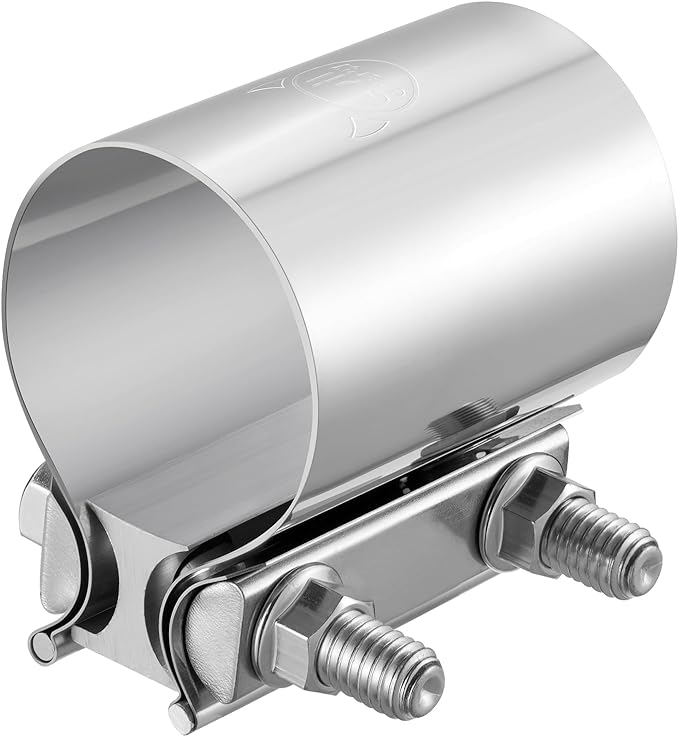 EVIL ENERGY 2.25 Inch Exhaust Clamp,2 1/4" Butt Joint Band Clamp Sleeve Coupler Stainless Steel for Pipes,Mufflers,Catalytic Converters 1PCS