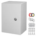 LeMotech Electrical Box 12 x 8 x 6 inch Steel Enclosure, IP66 Waterproof Dustproof Junction Box Wall-Mounted for Outdoor/Indoor Lockable with Equipment Mounting Plate
