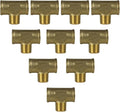 Male Branch Tee 1/2" Male By 1/2" Female NPT Brass Union Tee Connector 10-Pack
