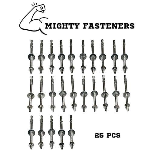 Wedge Anchors – Heavy-Duty 304 Stainless Steel Expansion Bolts for Concrete & Masonry, Rust-Resistant & Durable - 1/4" X 3-1/4" - 25 Pack