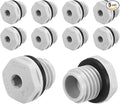5-Pack Inner Hex Head Pipe Plug End Cap, M12x1.5mm Nylon Garden Hose Stopper Connector Plug with Sealing Ring for Terminating Pipe Ends [White]