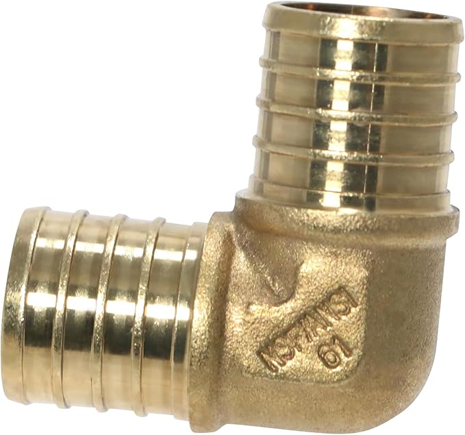 XFITTING 1 in X 1 in Pex Elbow, Brass Crimp Fittings, 25 Pieces
