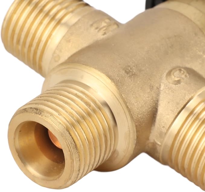 Asixxsix Thermostatic Mixing Valve, Brass Shower Mixing Valve, Hot and Cold Water Temperature Control for Basin Bathroom, Brass Plumbing Fitting