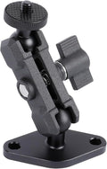 Aluminum 1/4"-20 Mount with Drill Plate Base for Monitors, CCTV Cameras, Camcorders, 360° Rotation Adjustable Camera Mount for Installation on Car Dashboard, Ceiling, and Walls