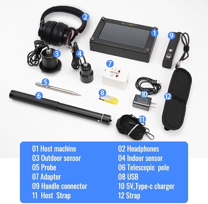 TYM-6A Professional Water Leak Detector - AI Detection, Dual Display, Adjustable Frequency for Water/Fire Pipeline Pressure