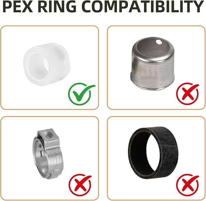10-Pack YVSKM 1/2" PEX-A Tee Expansion Fitting, Lead-Free Brass Full Flow Connector, ASTM F1960 & cUPC Certified for Residential Hot & Cold Water and Radiant Heating Systems