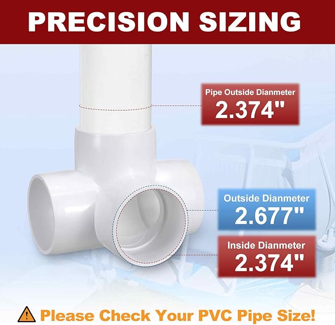 4Pcs 2" Elbow PVC Fitting, SCH40 4-Way Tee Furniture Grade PVC Pipe Fitting, DIY Corner Elbow Connector for Building Furniture, Greenhouse Frame Connection, Socket x Socket