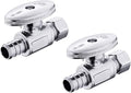 (Pack of 2) EFIELD 1/4 Turn Straight Stop Valve 3/8" OD Compression X 1/2" Pex Chrome Plated Brass,(VALVE085)