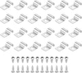 uxcell 24Pcs 6mm(1/4") One Hole Rigid Pipe Strap, 304 Stainless Steel Conduit Clamp Thicken U Bracket Heavy Duty Pipe Clamp with Self-Tapping Screws for Fixing Tube Cable, Silver