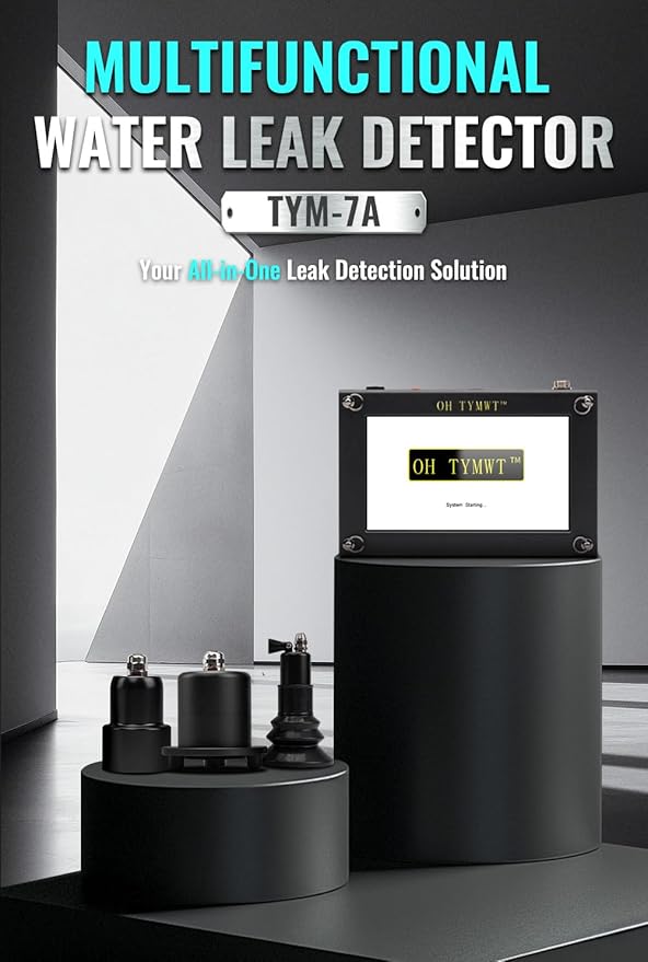 TYM-7A Multi-Mode Water Leak Finder - Smart AI + Tracer Gas Detection, Adjustable Frequency for Pressurized Pipes
