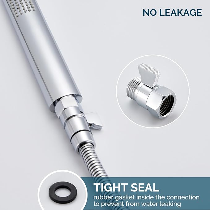 Angle Simple Shower Flow Water Valve, Brass Shut Off Valve for Hand Shower, RV Hose Flow Restrictor, Chrome