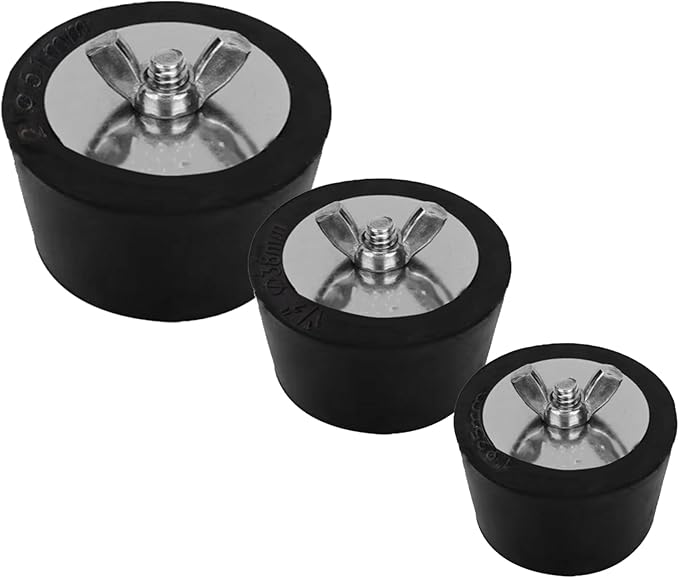 3 Sizes Pool Backwater Plug, Pool Skimmer Plug, Pool Antifreeze Plug, Pool Plug with Stainless Steel Screws for Swimming Pool Inground Pool Above Ground Pool (1", 1.5", 2") Set of 3 (1", 1.5", 2" | 3)