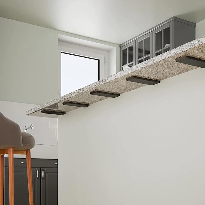 Countertop Support Bracket 4 Pack 18" Lx 2.5" W Hidden White Knee Wall Support Countertop Bracket 3/8" Thick Heavy Duty for Quartz/Granite/Wood/Concret Countertops Screws Included