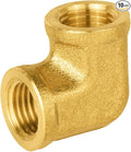 (Pack of 10) EFIELD 1/4" FNPT X1/4" FNPT 90 Degree Barstock Street Elbow, Female to Female Brass Pipe Fittings,(NPT109)