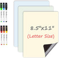 Magnetic Dry Erase Board - 8.5”x11” Dry Erase Whiteboard in 3 Colors - Reusable Blank Whiteboard for Fridge – 6 Dry Erase Markers Included