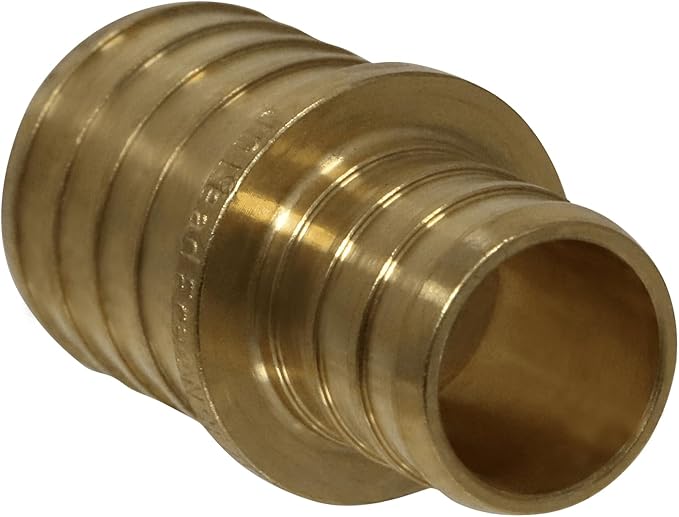 XFITTING 5 Pcs Pex Coupling, 1 Inch x 3/4 Inch, Brass, Coupling, Pex Pipe Fitting