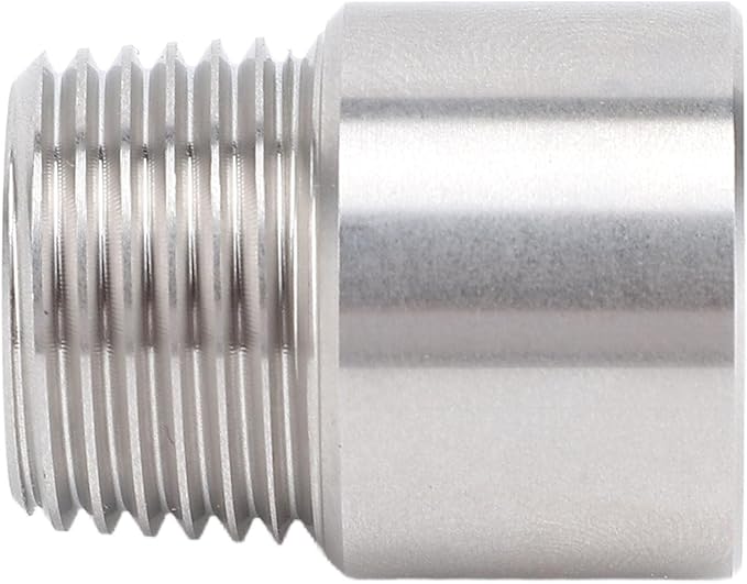 1/2 Inch NPT Male to 1/2 Inch NPT Female Pipe Fitting Adapter, Stainless Steel Pipe Coupler, 304 Stainless Steel Pipe Extension Fitting with Universal Compatibility for Plumbing