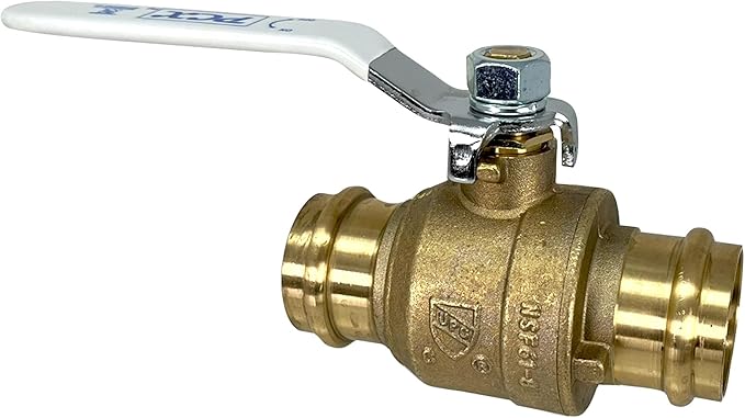 PROCURU 1-Pack 1-1/4 Inch (1.25") Press Copper Ball Valve, Heavy Duty Brass Body, Full Port, LF Certified Safe (3BP125-1P)