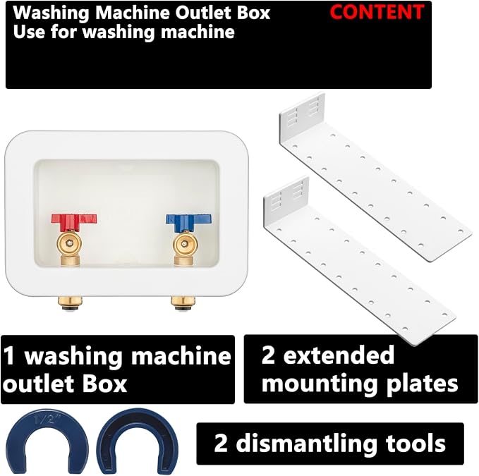 (1 Pack) Lidertik Washing Machine Outlet Box Push to Connect with Center Drain, Inlet 1/2 inch Push to Connect x Outlet 3/4 inch Male Thread LI-XYJH-550-LK