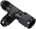 6AN Male Flare Tee T Fitting Adapter with AN6 Female Swivel On Run Aluminum Black