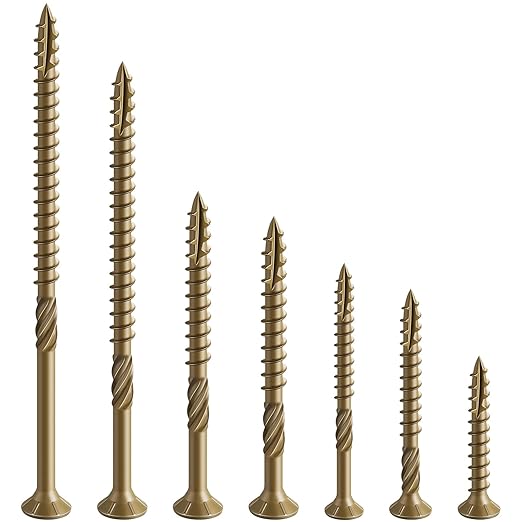 #10 * 4" Deck Screws, (106pcs) 2 lbs.Exterior Wood Screws, Rust Resistant epoxy Coated, Bronze, T25 Star Bit