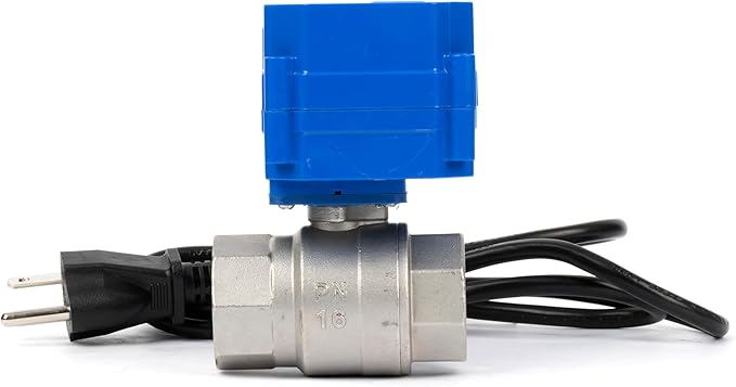 U.S. Solid 1" Motorized Ball Valve with US Plug 110VAC Stainless Steel Electrical Ball Valve,Auto Return, Normally Open