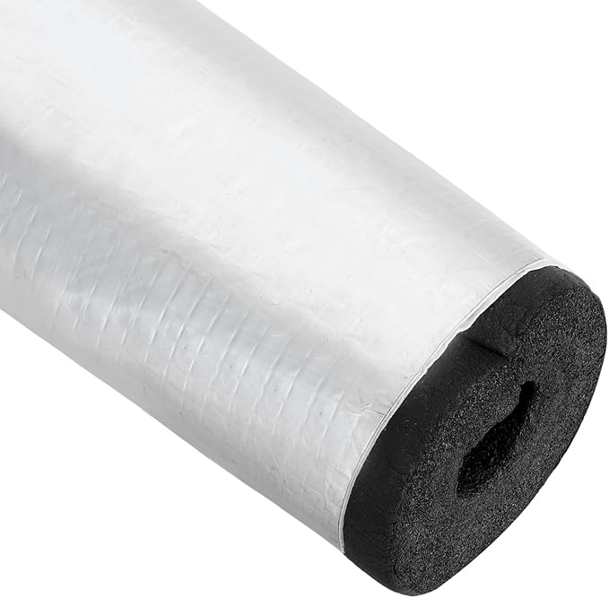 PATIKIL Pipe Insulation Foam Tube, 3.3FT Length Self Adhesive Pipe Freeze Protection Wrap with Aluminum Foil 1.26"(32MM) ID x 3cm Thickness for Outdoor Winter Irrigation