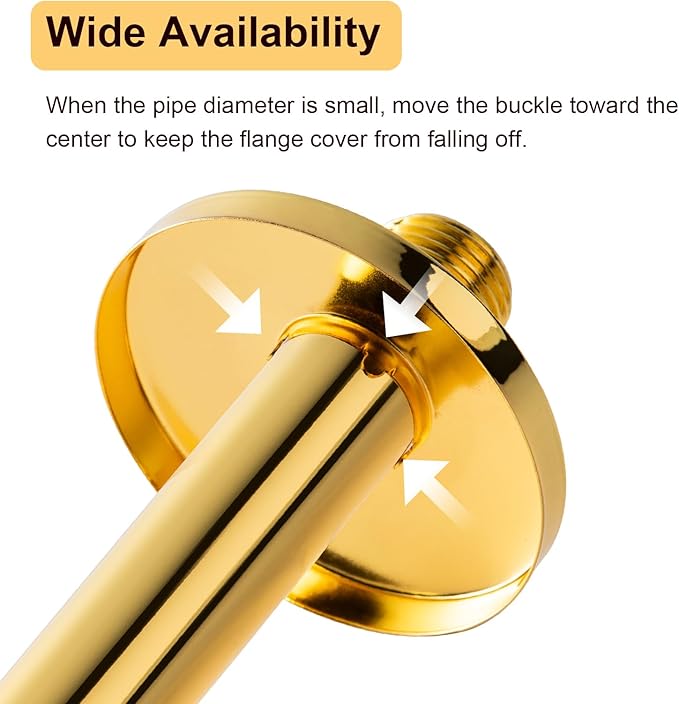 OFFO Shower Arm Flange Bright Gold 2.5" in Outer Diameter Replacement Shower Head Arm Escutcheon Plate Suitable for Most Brands Head Arms