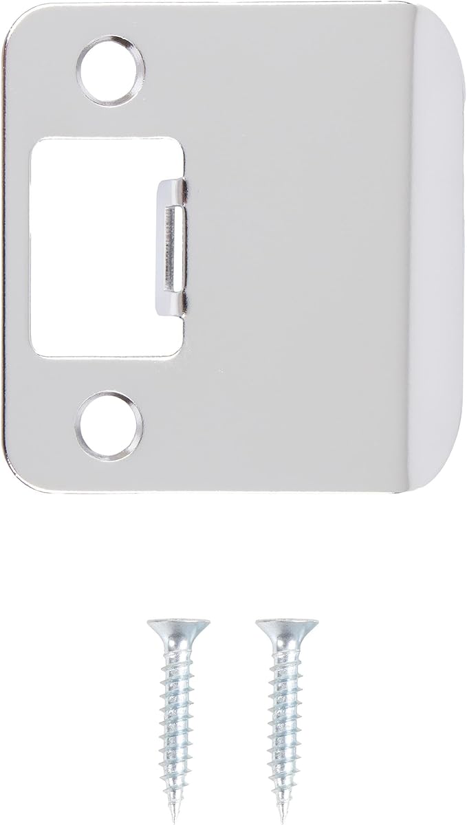 Stone Harbor Hardware Round Corner Extended Lip Strike, 2-1/4" x 1-3/4", (2-1/4" Overall Length), Polished Chrome