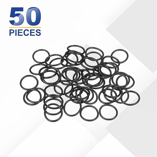 HARFINGTON 50pcs Nitrile Rubber O-Rings 10.5mm OD 8.5mm ID 1mm Width Metric Buna-N NBR Sealing Gasket Plumbing Sealing Repair O Rings for Car Auto Vehicle Repair Faucet Air Gas