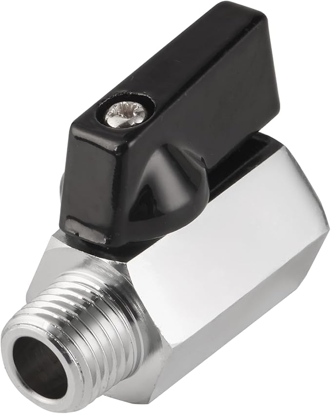 1/4" Mini Ball Valve NPT Female x Male Shut-Off Valve, 2-Way Full Port Shut Off Valve, Manual On/Off Control,for Water Air Oil Gas, Industrial & Household Plumbing Applications-4pcs