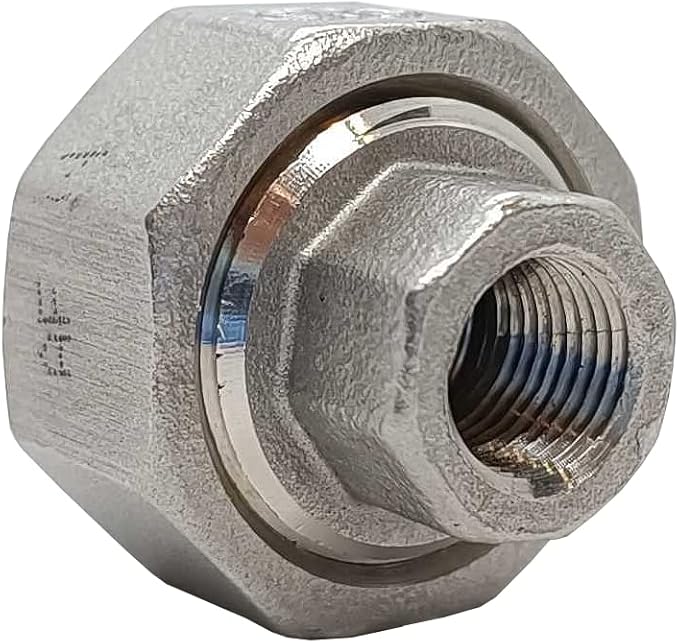 AF Hydro Stainless Steel SS316 Union Pipe Fitting, 1 1/4''NPT Female Thread, Pressure Rating up to 150 PSI, Class 150 Connector Adapter