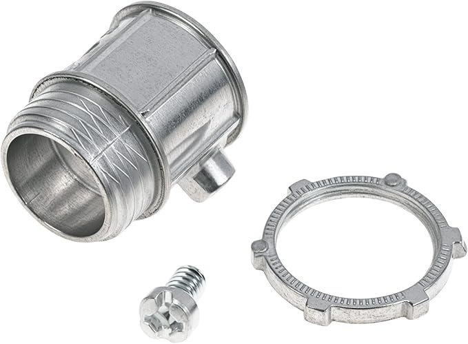 QWORK EMT Set Screw Connectors, 1/2" Zinc Die Cast, 25 Pcs Electrical Conduit Fitting, High Voltage & Easy Installation for EMT Conduit