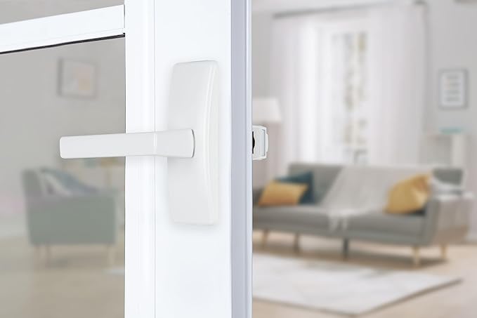 Wright Products Contemporary Lever Latch with No Lock Out Feature, Surface Mount Storm Door Handle for Metal and Wood Doors, Easy Installation, Durable Replacement Latch, White