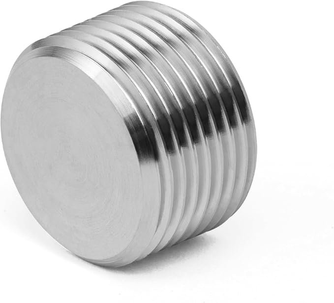 ChillWaves 304 stainless steel Pipe Fitting, Internal Hex Head Socket Pipe Plug Fitting，3/4" NPT Male，Thread Adapter(3-PACK)