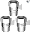 Hibbent All Metal 3 Pack Shower Head Flow Control Valve, G1/2 Brass Shut-off Valve with Metal Handle Lever, Shut OFF Water Flow Control Regulator for Handheld Shower, or Bidet Sprayer, Chrome