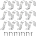 uxcell 12Pcs 40mm(1-9/16") One Hole Rigid Pipe Strap, 304 Stainless Steel Conduit Clamp Thicken U Bracket Heavy Duty Pipe Clamp with Self-Tapping Screws for Fixing Tube Cable, Silver